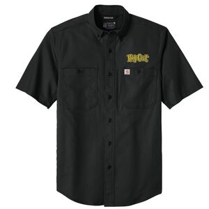 Carhartt WIP Black Button Up Short Sleeve Shirt HopCat Brewery Logo Size L EUC